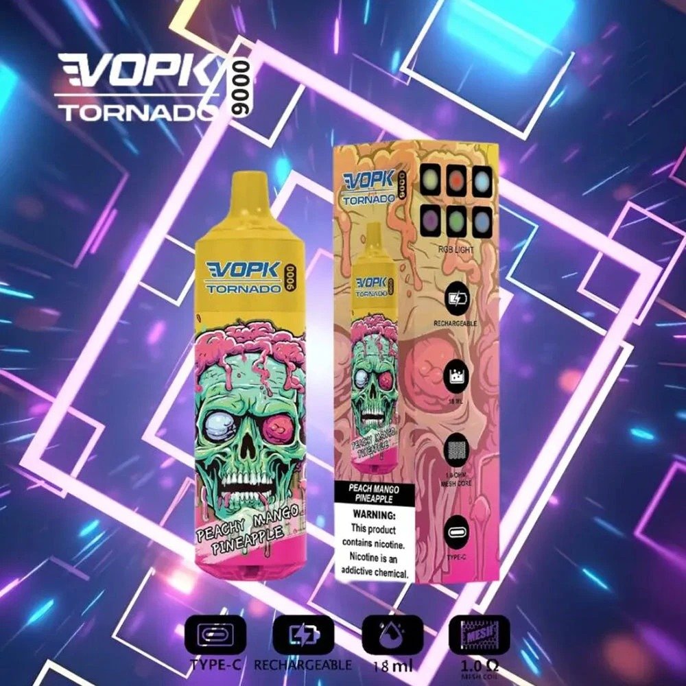 VOPK Tornado 9000 Puffs Disposable Vape 18ml Pre-filled Puff 9k Vapes - Image 3