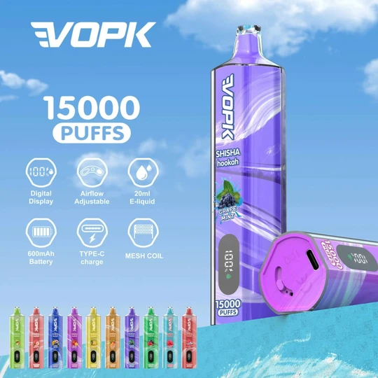 VOPK Shisha Hookah 15000 Puffs Disposable Vape Puff 15K DTL Vaper Pen - Image 3