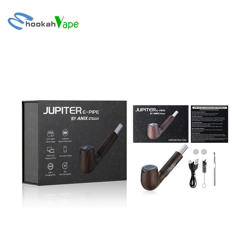 Dry Herb Vaporizer Jupiter 0.66' OLED Display Steam Machine Retro Pipe - Image 7